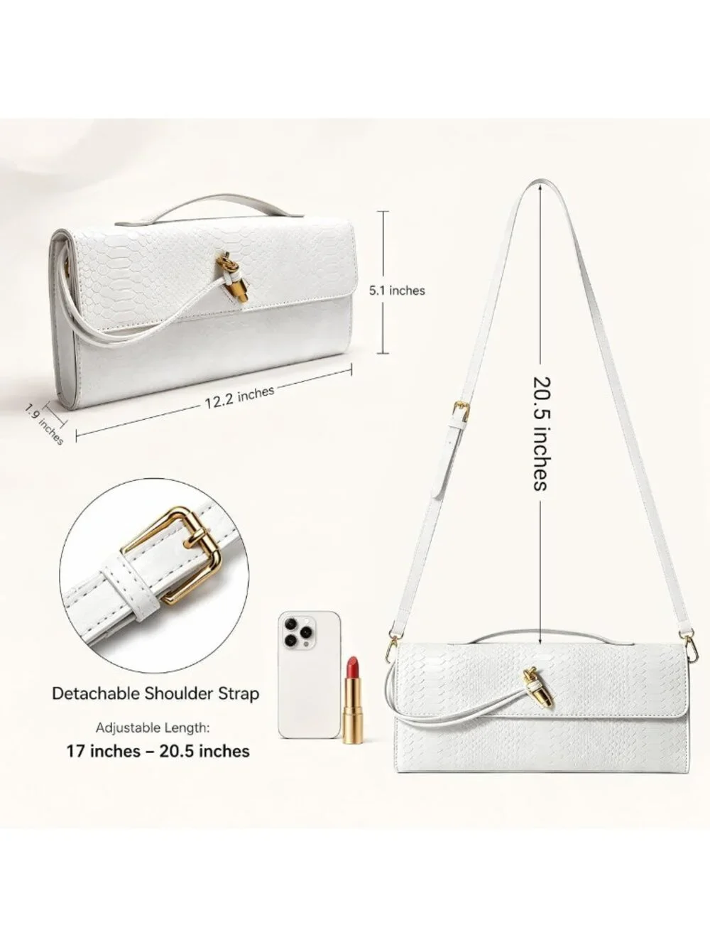 Stylish Women's Woven Clutch Purse with Crocodile Print - Chic Evening Bag